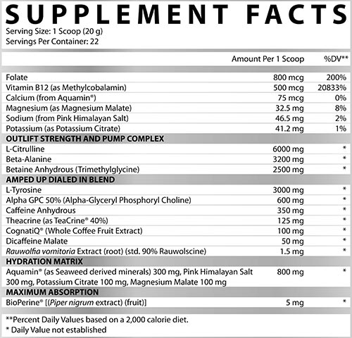 Nutrex 2023 Edition Of Outlift Amped Label