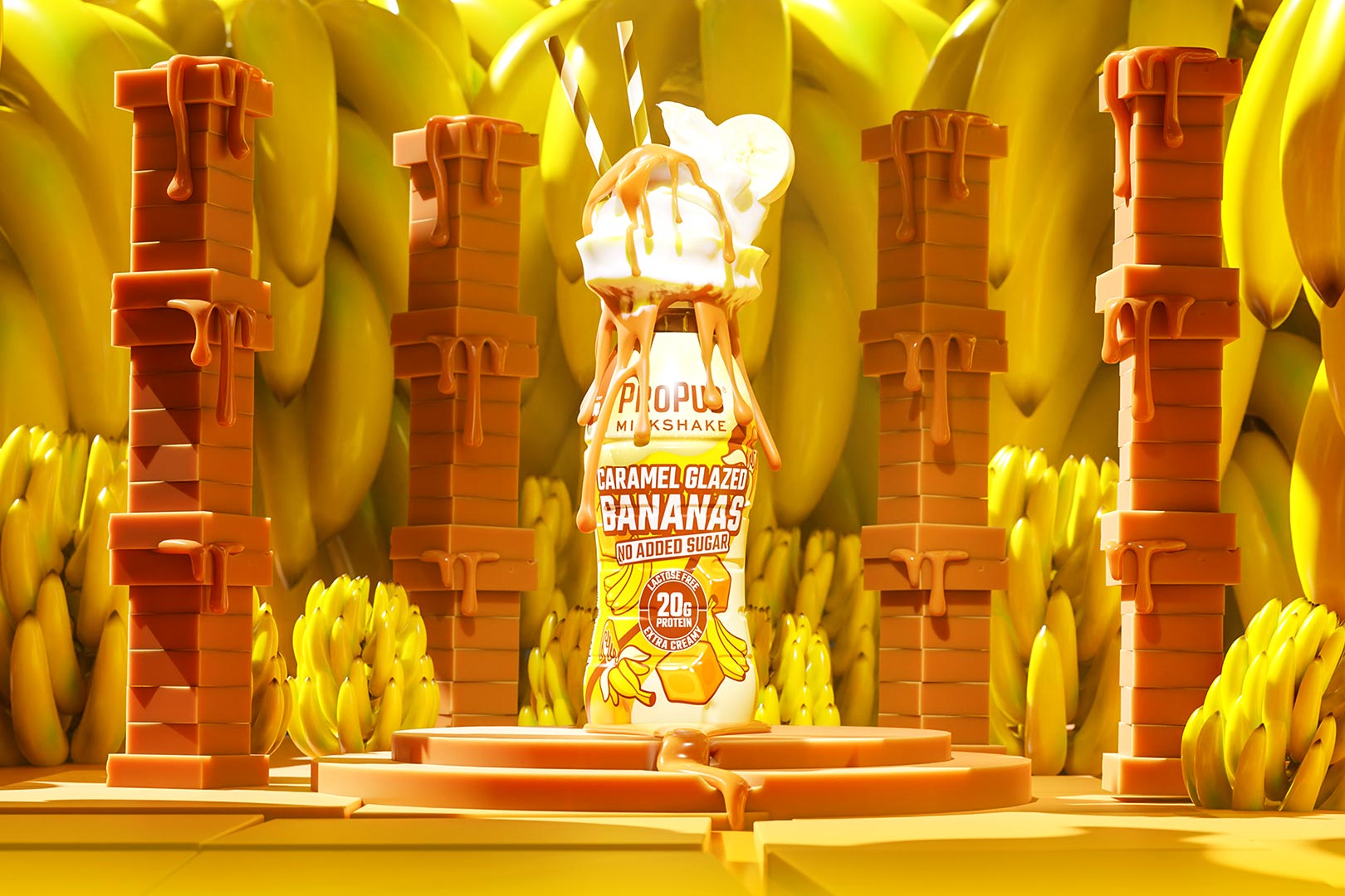 Caramel Glazed Bananas ProPud Milkshake begins hitting stores