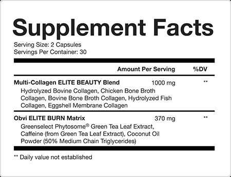 Obvi Collagenic Burn Elite Label