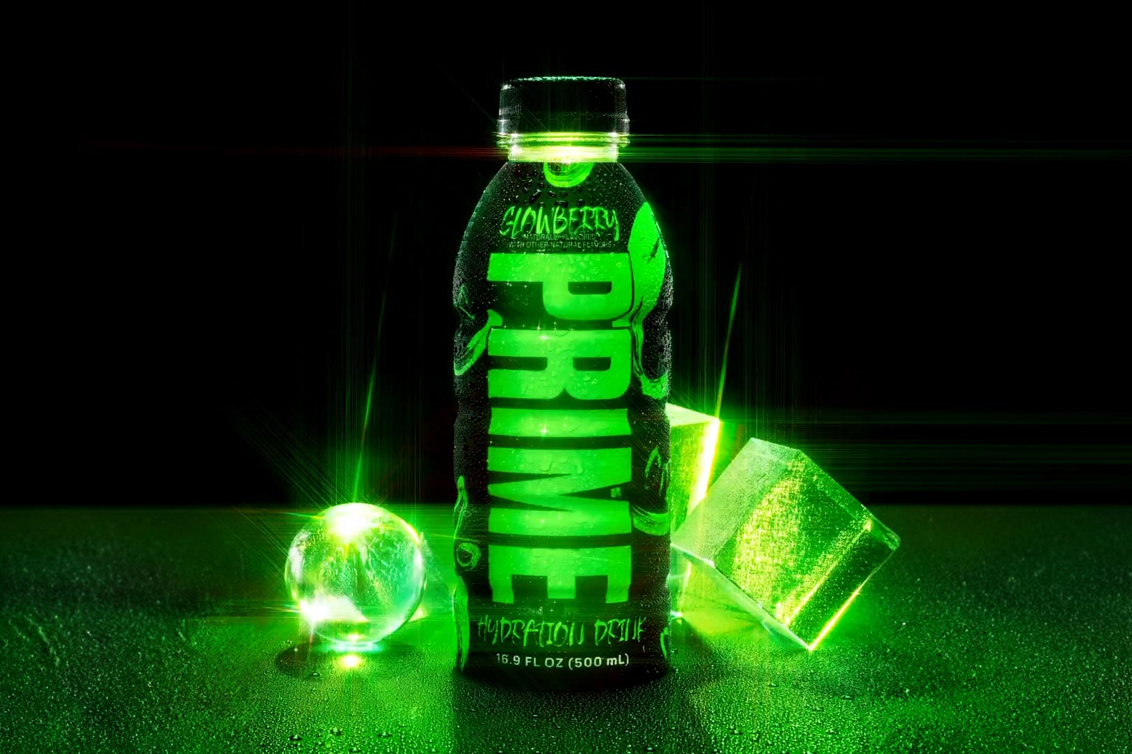 Glowberry Prime Hydration Drink does indeed glow in the dark