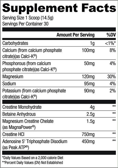 Ryse Loaded Creatine Label