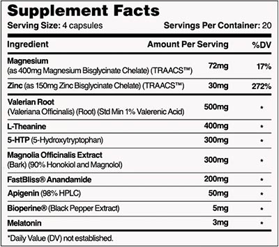 Leviathan Nutrition Slumber Label