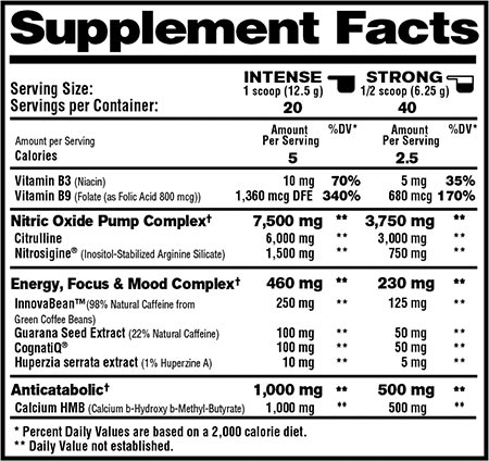 1Up All In One Pre Workout Labell