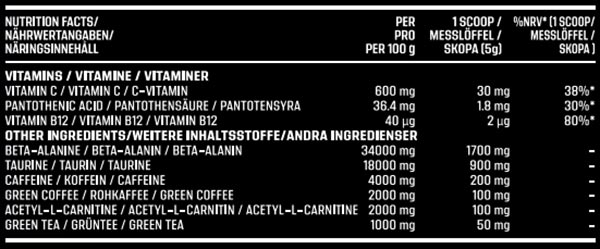 Ak 47 Labs Hardstyle Pre Workout Label