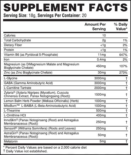 Apollon Nutrition Night Night Fatty Label