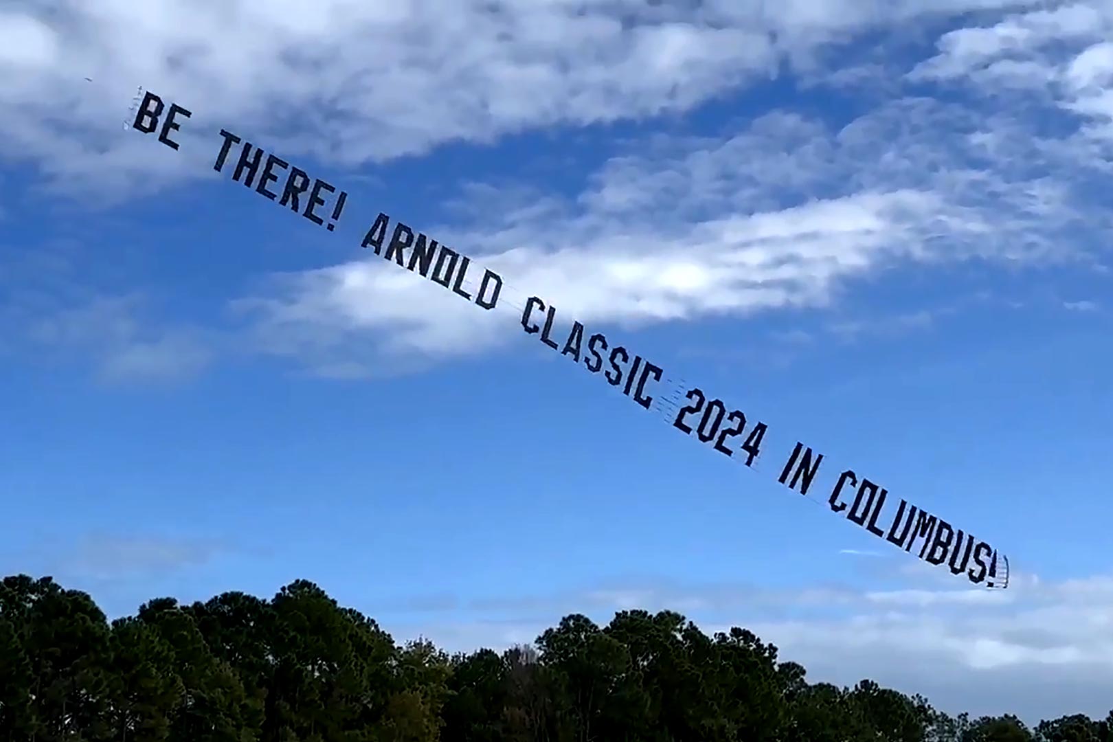 Arnold Sports Festival Plane Sign At The Olympia