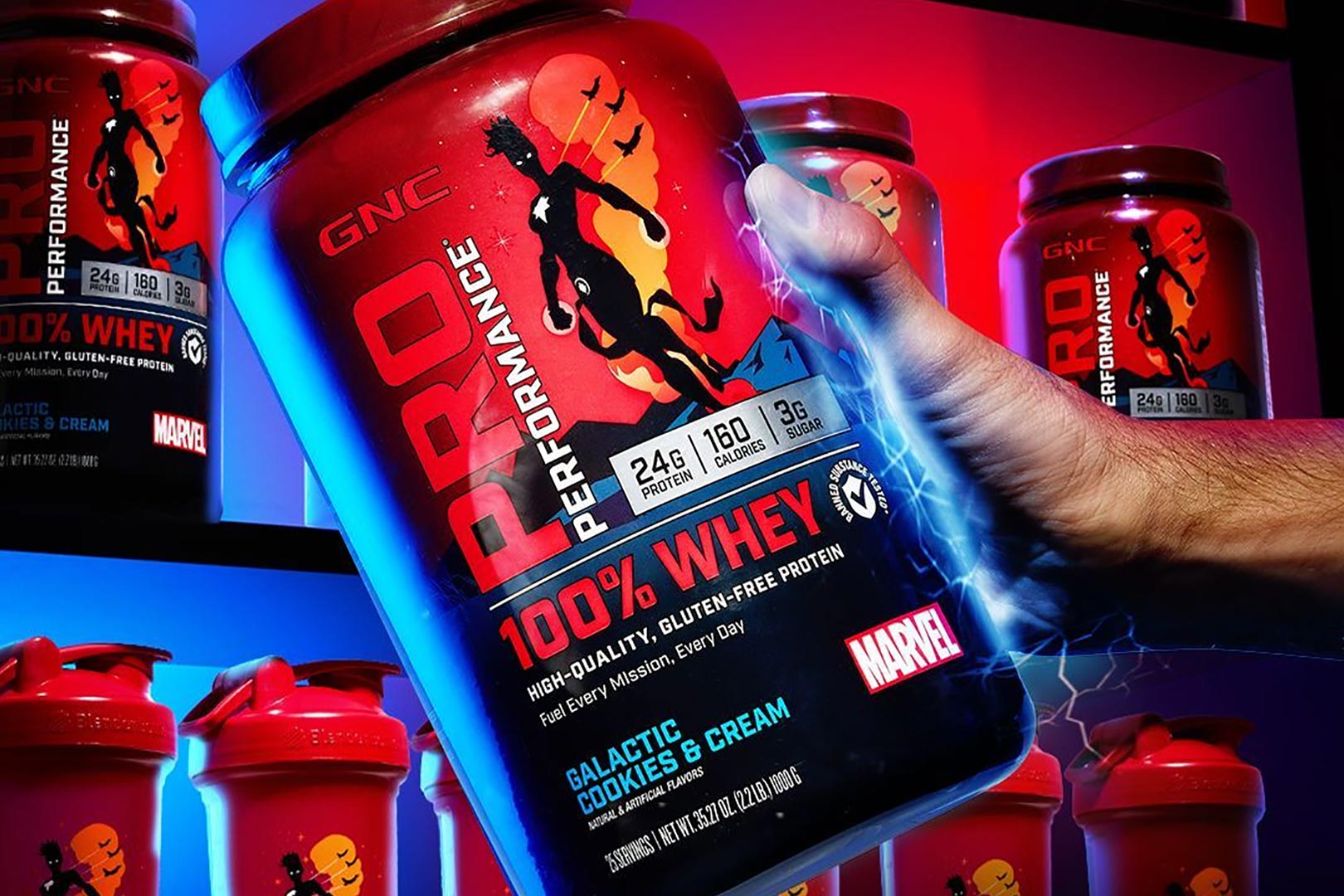 Captain Marvel Galactic Cookies Cream Gnc Pro Whey