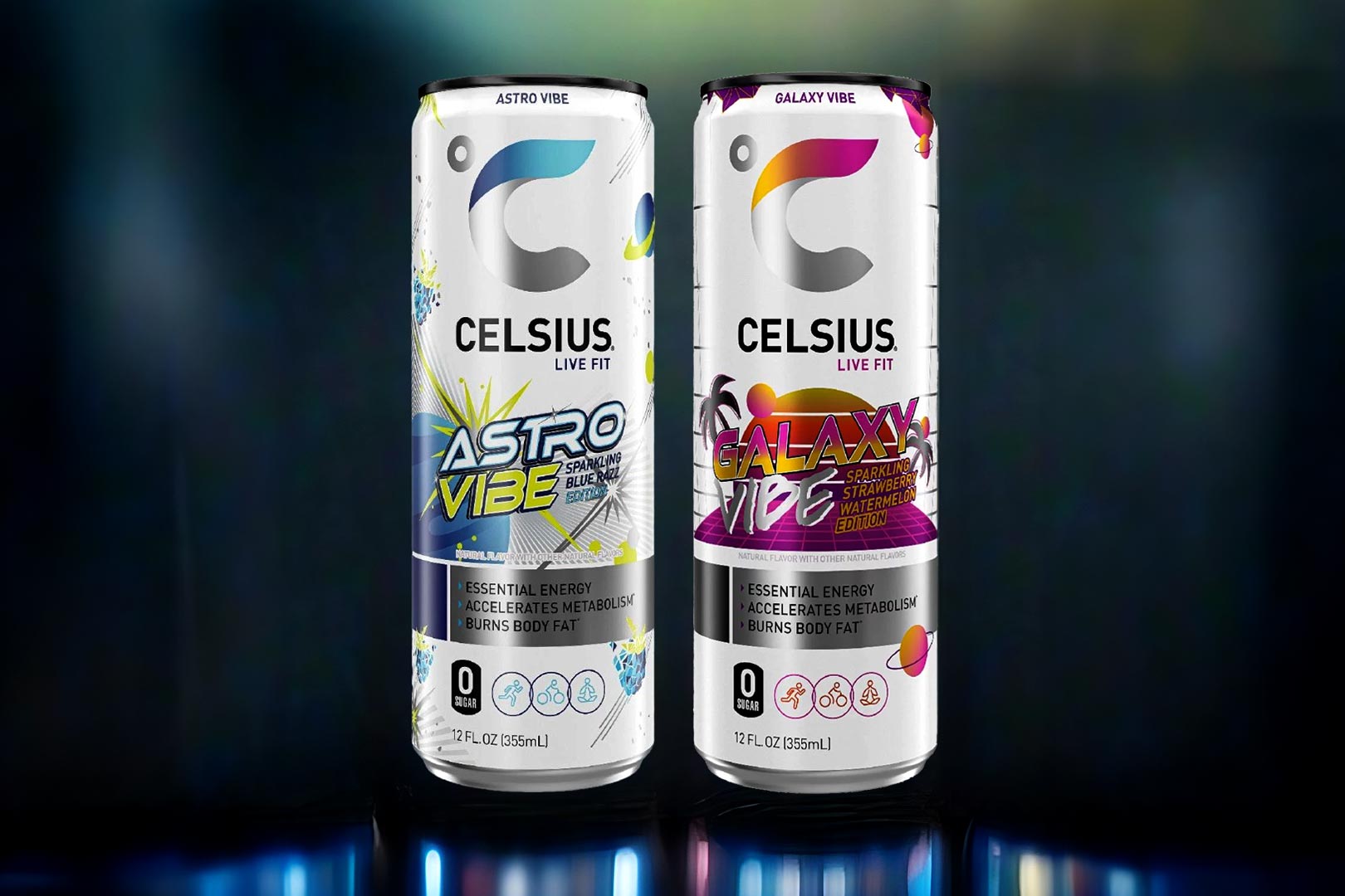 Celsius Astro Vibe and Galaxy Vibe energy drink flavors