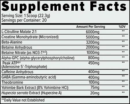 Finaflex Wrn Pre Workout Label