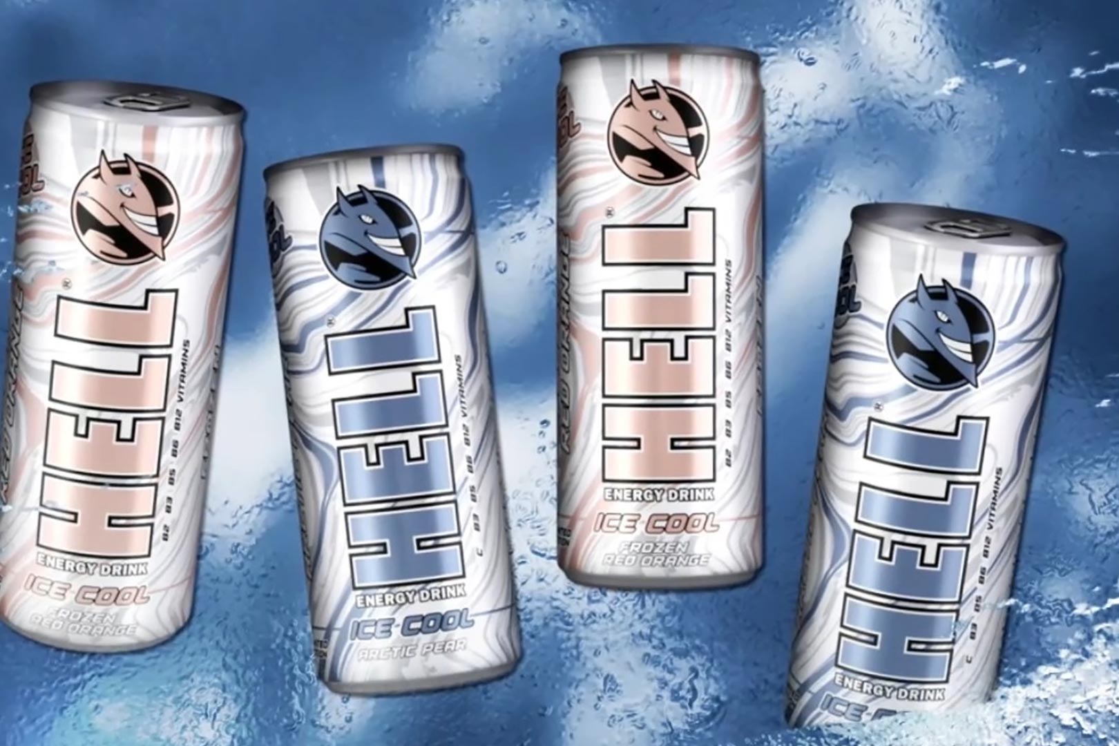 Hell Energy Drink Ice Cool Red Orange And Arctic Pear