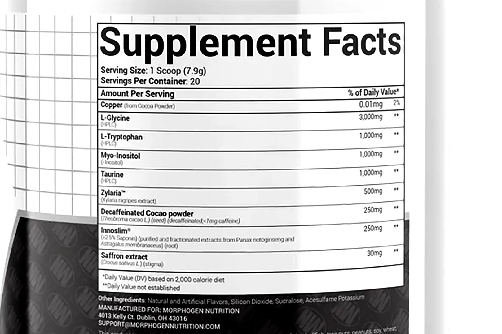 Morphogen Nutrition Somagen 2023 Label