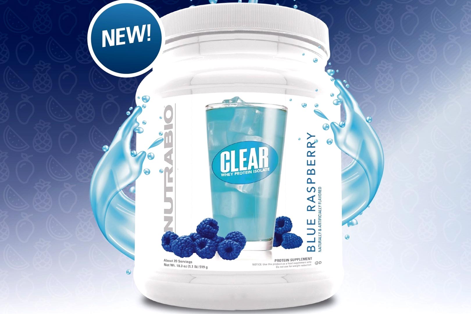 Nutrabio Blue Raspberry Clear Whey Protein Isolate