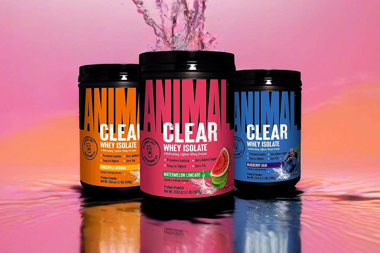 Animal Clear Whey Isolate puts 20g of protein in three fruity flavors