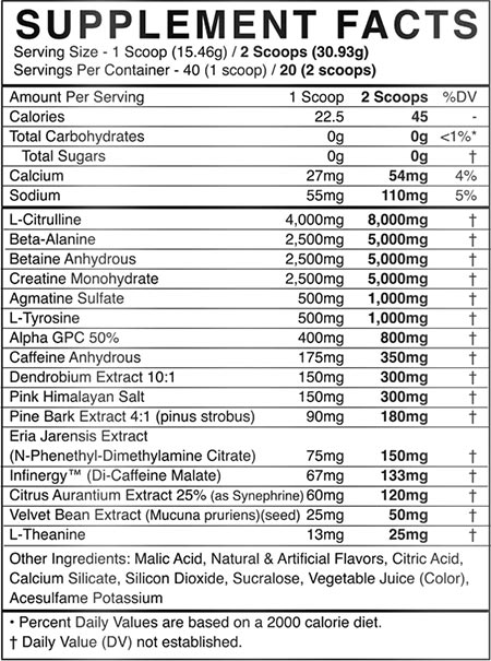 Black Market X Man Sports Pre Workout Label