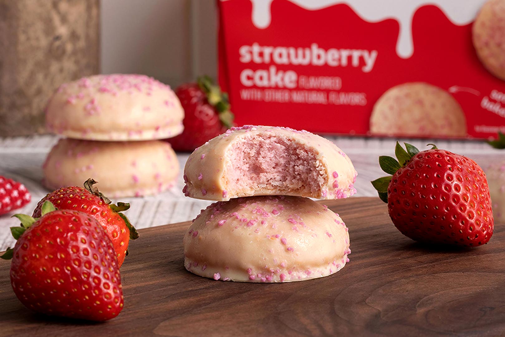 Strawberry Cake Quest Frosted Cookies