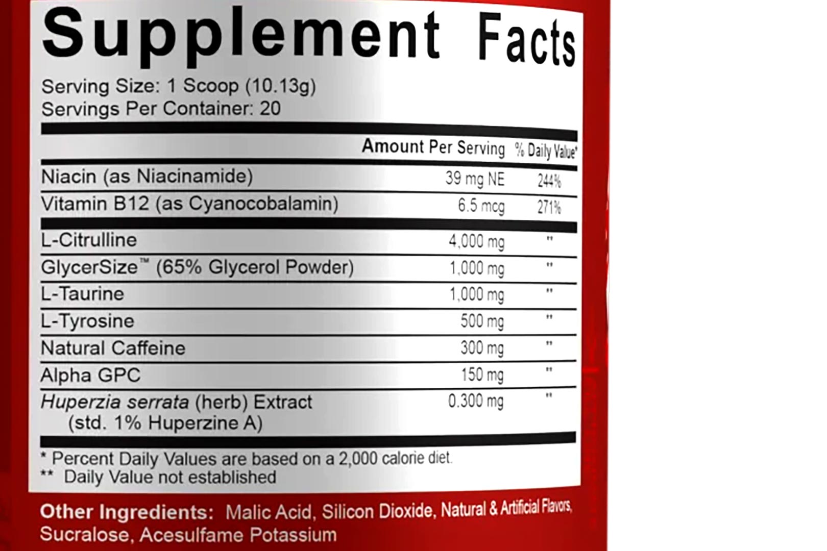 5 Nutrition Code Red Pre Label