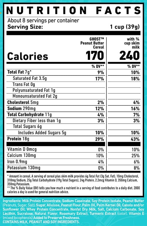Ghost Protein Cereal Label