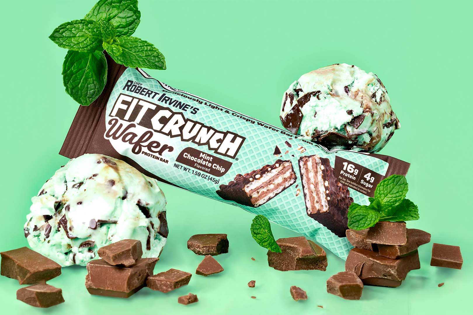 Mint Chocolate Fitcrunch Wafer Protein Bar