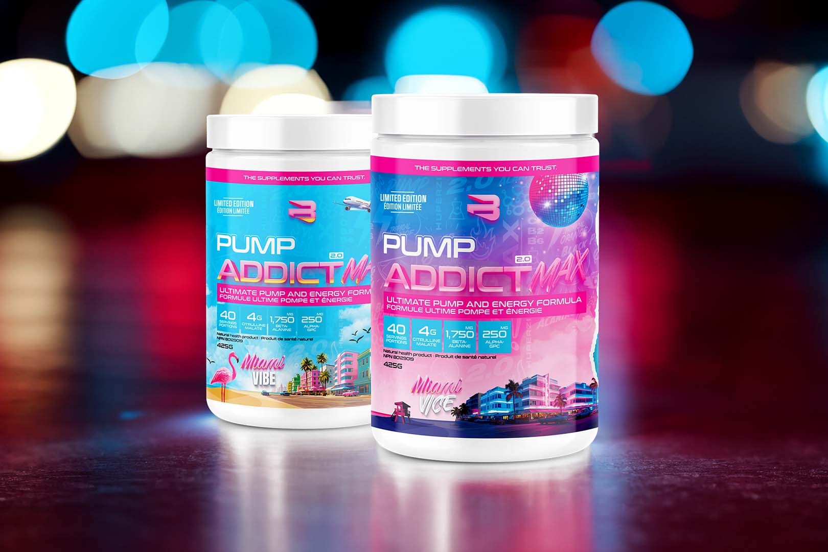 Believe Supplements Miami Themed Pump Addict Max