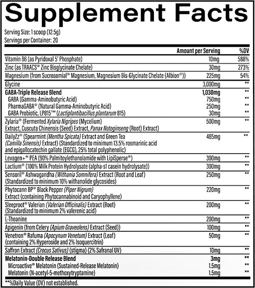 Infinis Nutrition Sleep Label