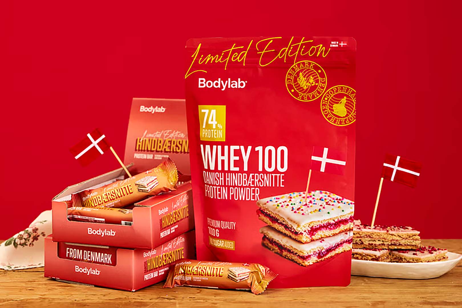 Bodylab Danish Raspberry Slice Protein Bar And Powder