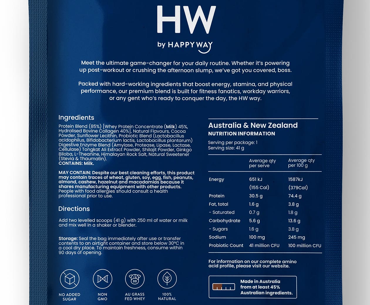 Happy Way Premium Protein Label