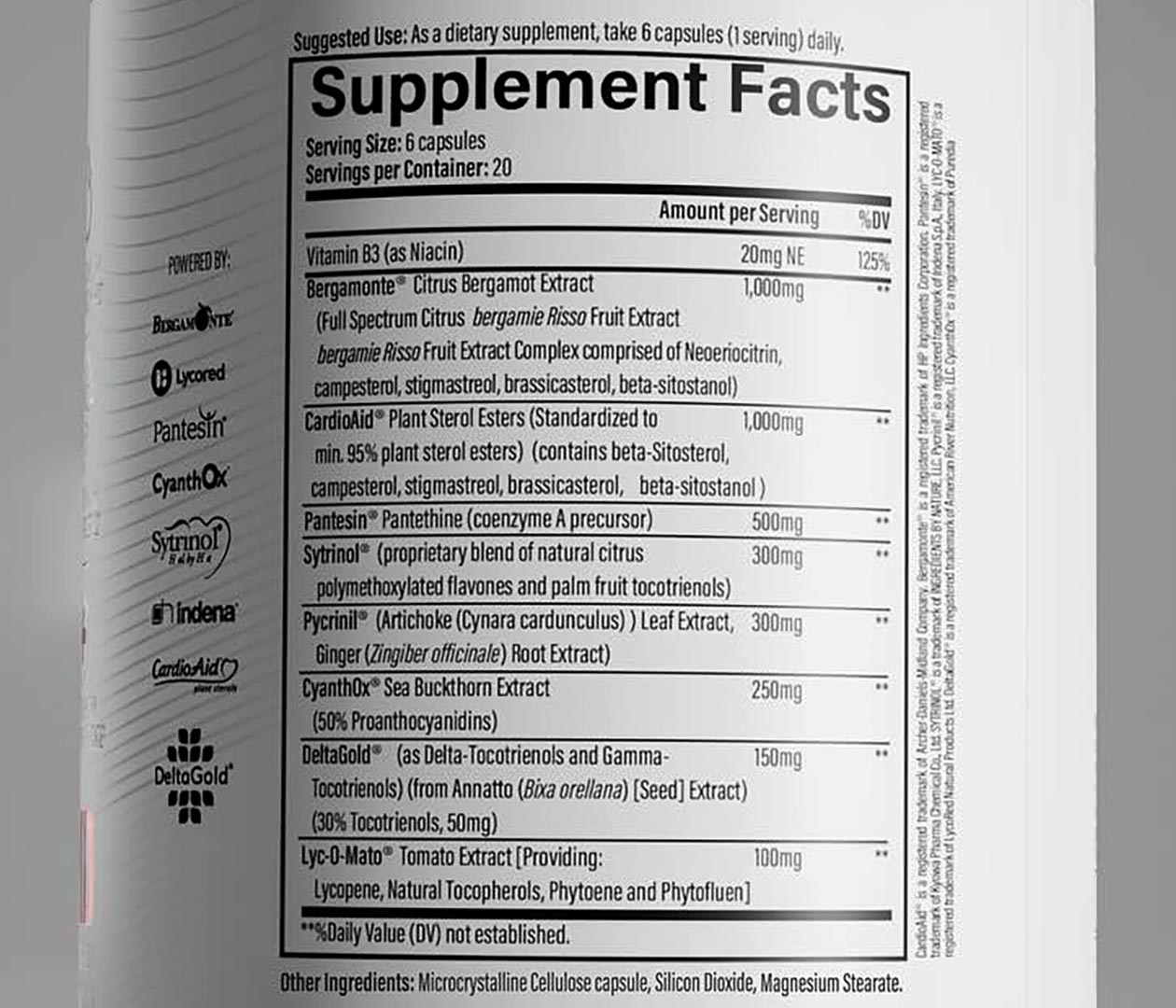 Infinis Nutrition Lipid Label