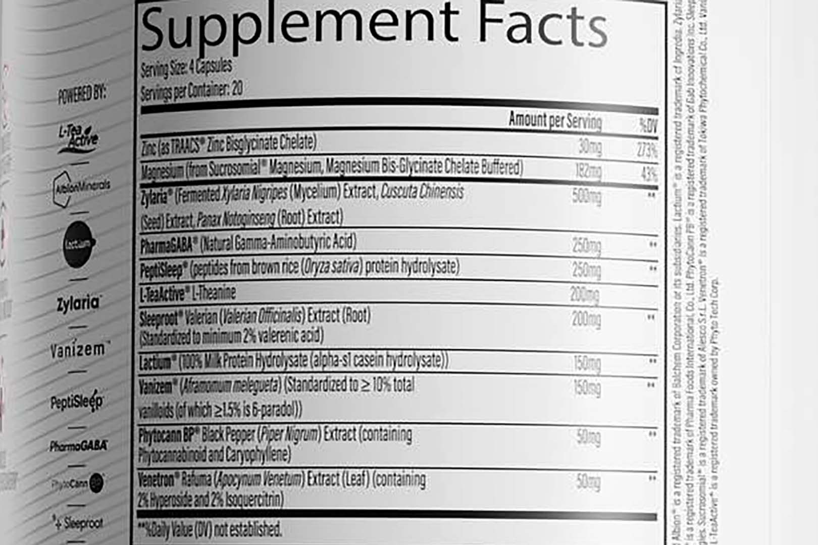 Infinis Nutrition Melatonin Free Sleep Label