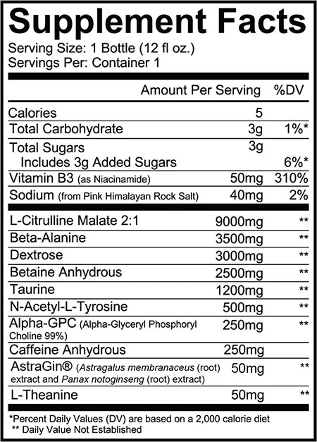 110 Percent Pre Workout Rtd Label