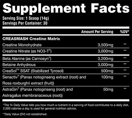 Apollon Nutrition Creasmash 2025 Label