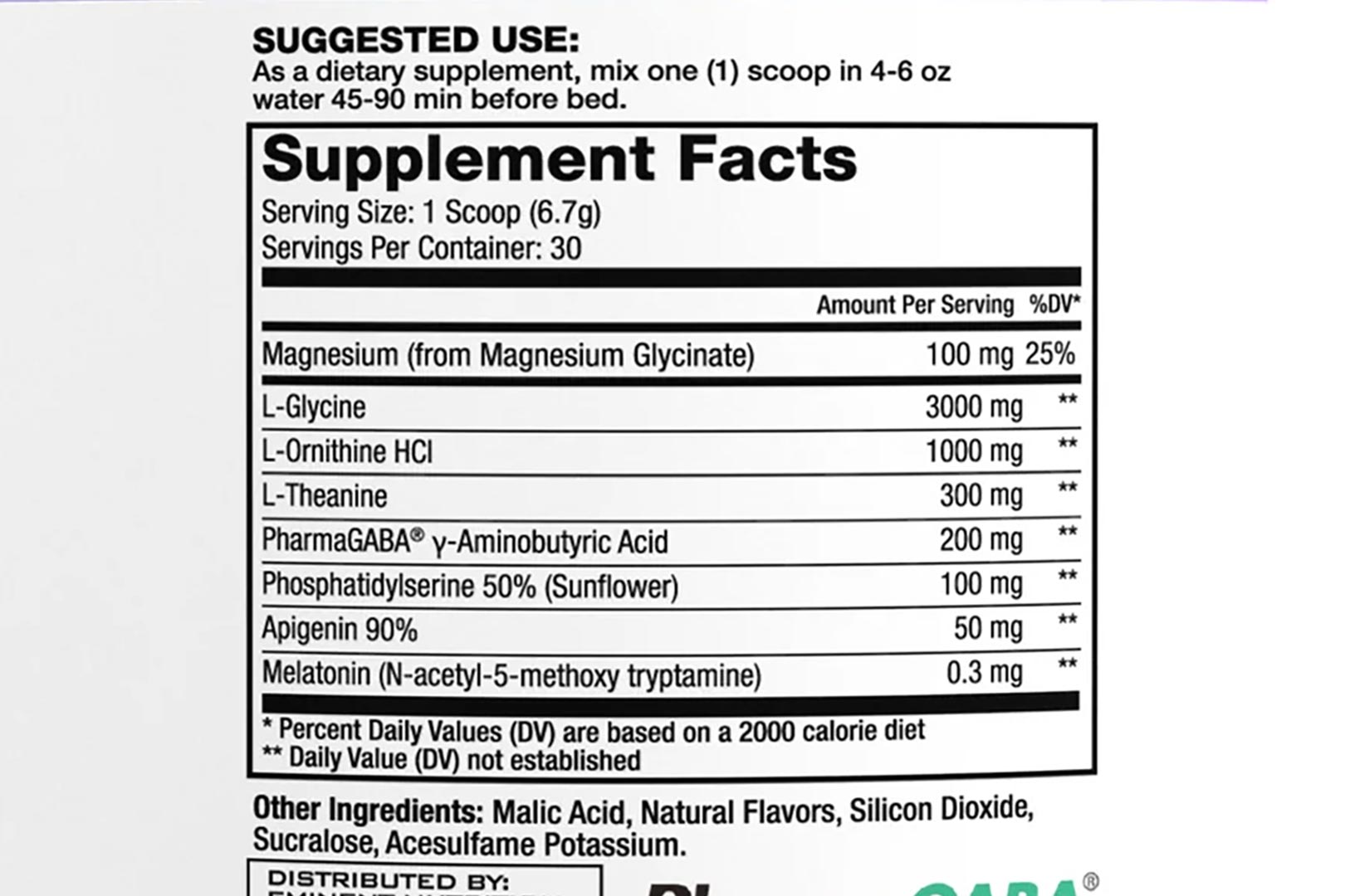 Eminent Nutrition Zenith Pm Label