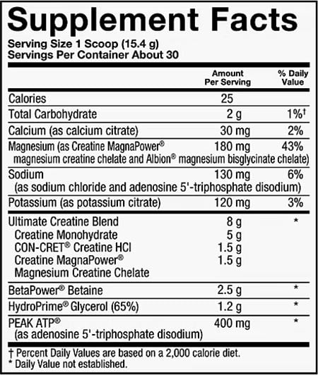 Bodytech Ultimate Creatine 3x Label
