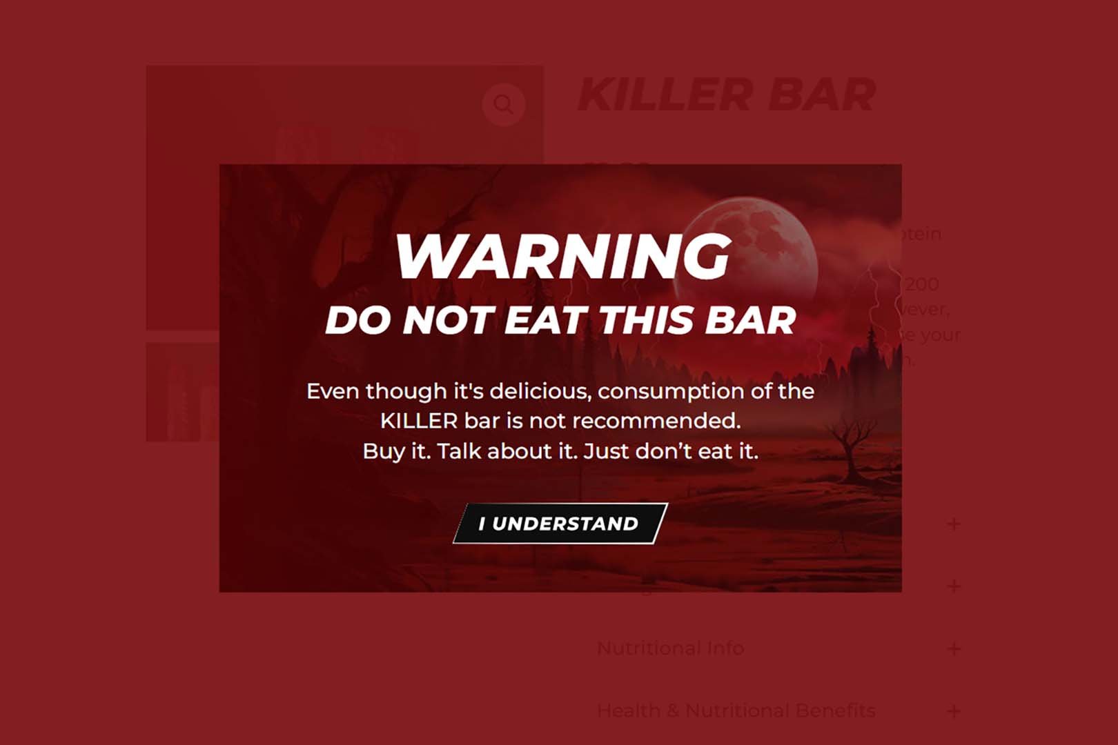 Joe Wicks Killer Bar Warning