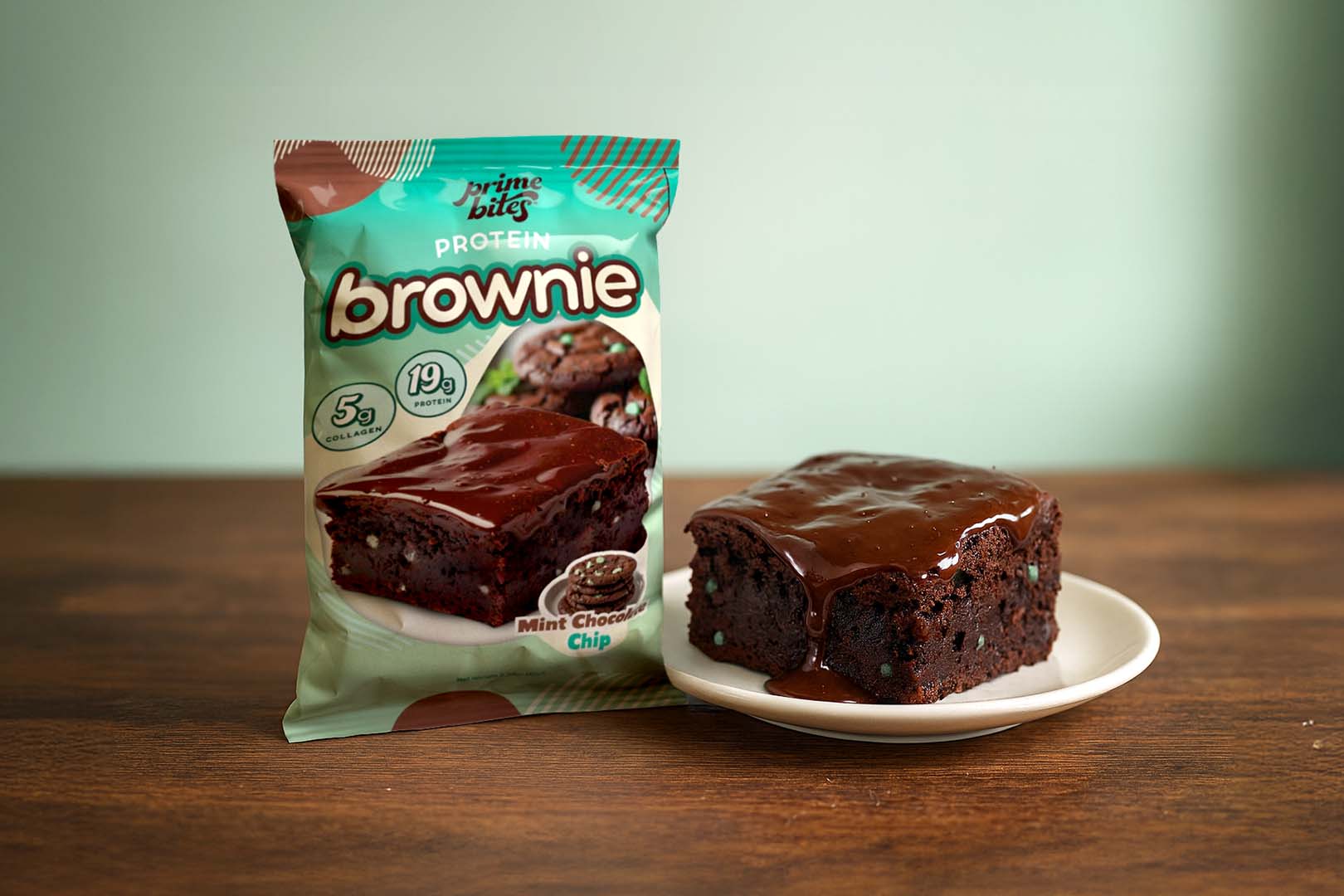 Mint Chocolate Chip Prime Bites Brownie