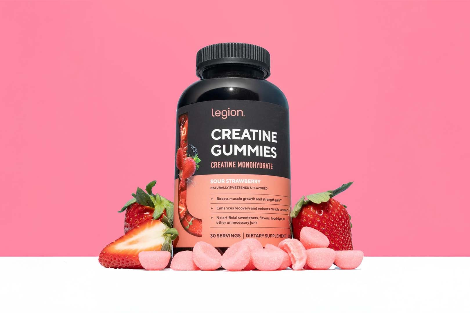 Legion Sour Strawberry Creatine Gummies