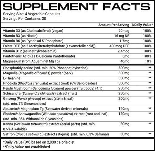 Morphogen Nutrition Calm 26 Label