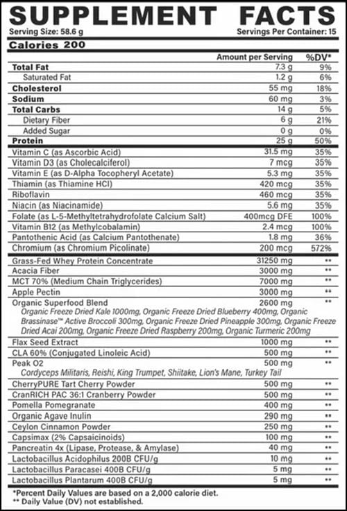 Fortifeye Fit Meal Label