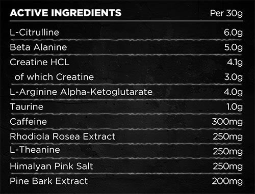 Myprotein Origin Jacked Pre Workout Label