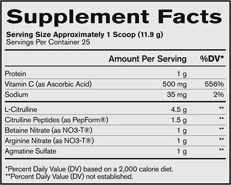 Bare Performance Nutrition Pump Label